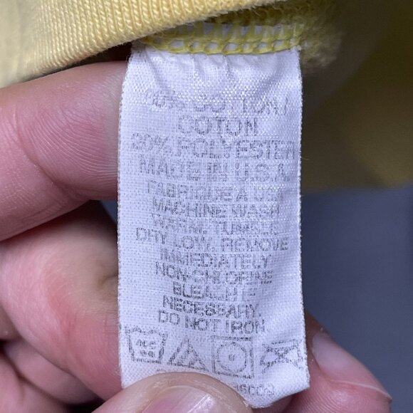 Vintage Calvin Klein Jeans Embroidered Spellout Yellow Crewneck Sweatshirt S USA - Picture 4 of 6